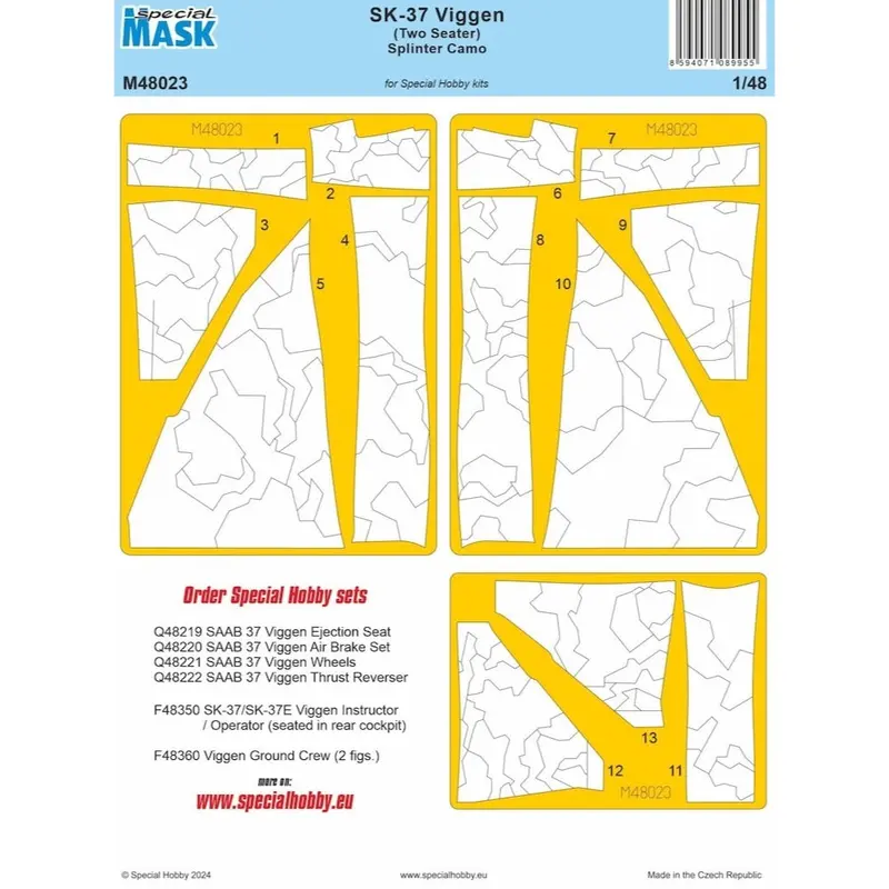 Special Mask M48023 1/48 Sk-37 Viggen (Two Seater) Splinter Camo 1