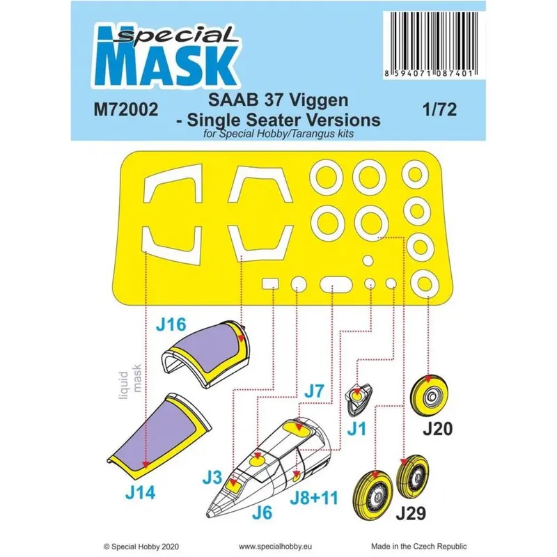Special Mask M72002 1/72 Saab 37 Viggen Single Seater 1