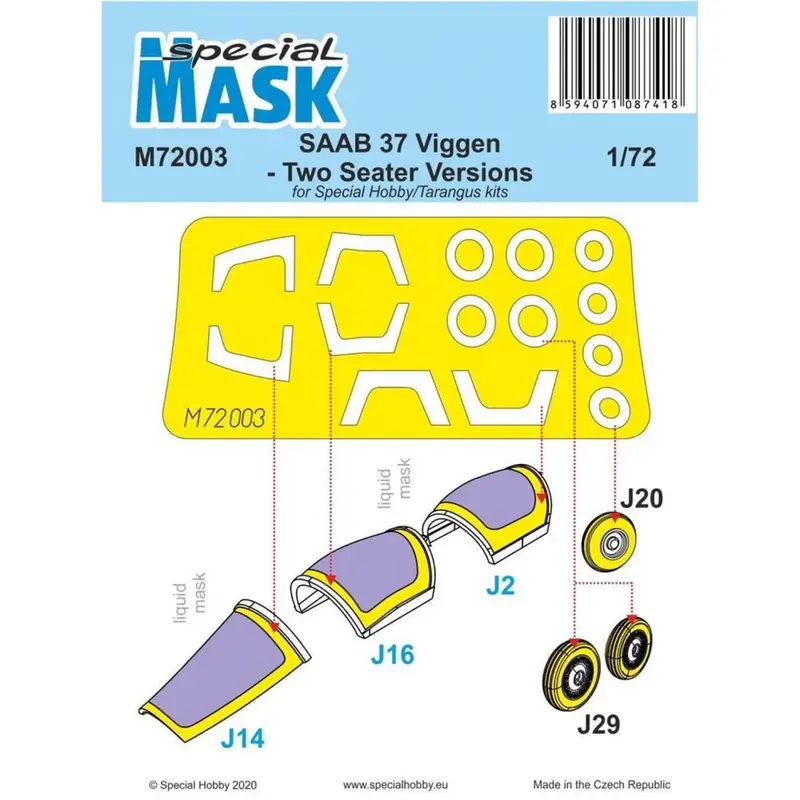 Special Mask M72003 1/72 Saab 37 Viggen Two Seater 1