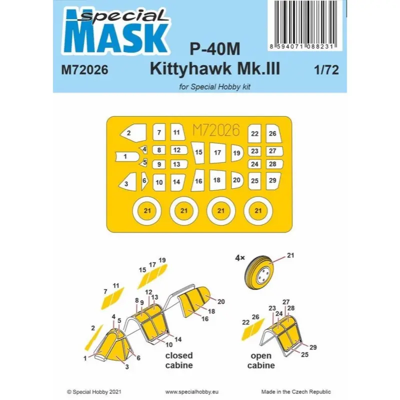 Special Mask M72026 1/72 P-40M Warhawk/Kittyhawk Mk.Iii 1