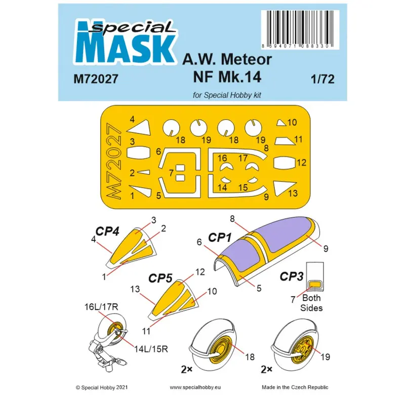 Special Mask M72027 1/72 A.W. Meteor Nf Mk.14 1
