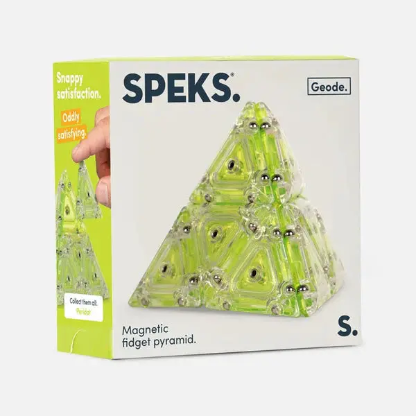 Speks Geode Lyme Pyramid Magnetic Fidget Toy Green 2