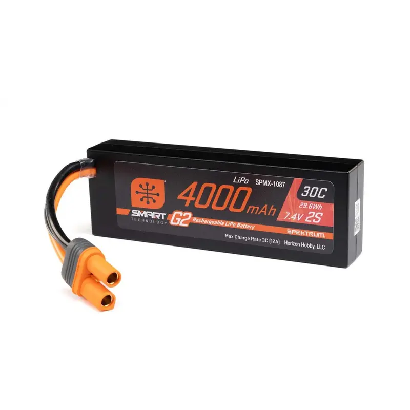 Spektrum 7.4V 4000Mah 2S 30C Smart G2 Hard Case Lipo Battery With Ic5 Connector Spmx-1087 1