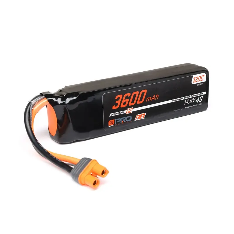 Spektrum Spmx-1068 Smart Pro Series Air 3600Mah4s 14.8V 120C G2 Lipo Battery With Ic3 Connector 1