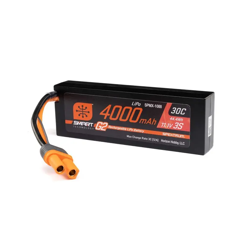 Spektrum Spmx-1088 11.1V 4000Mah 3S 30C Smart Lipo G2 Hard Case, Ic5 1