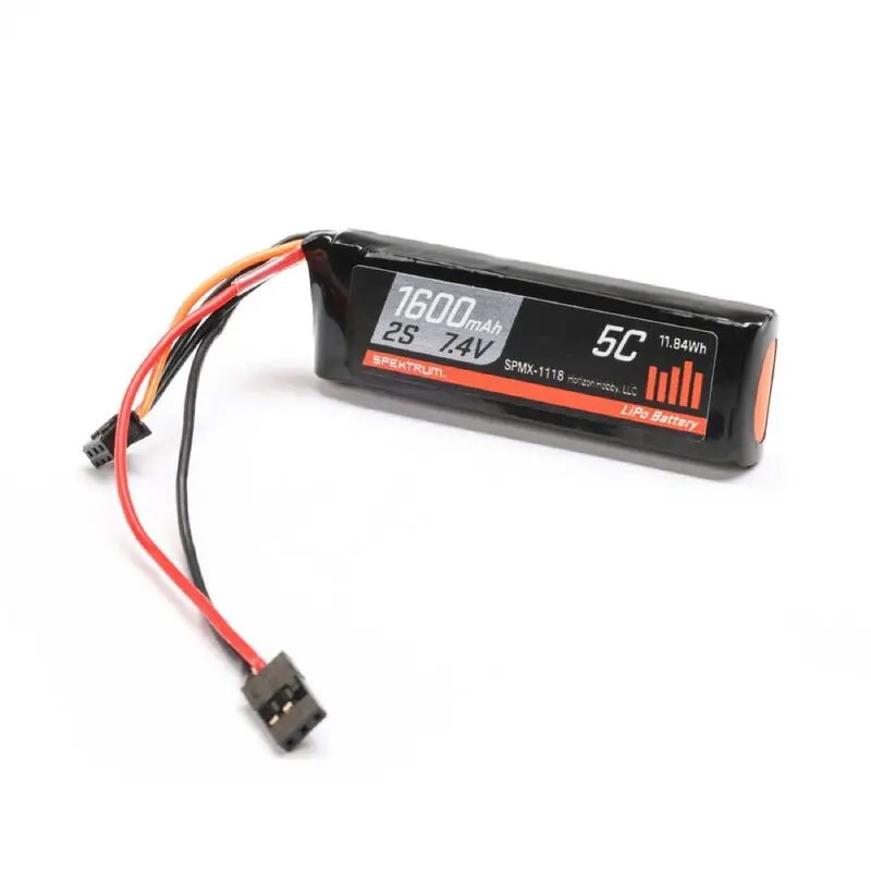 Spektrum Spmx-1118 1600Mah 2S 7.4V 5C Lipo Receiver Battery 1