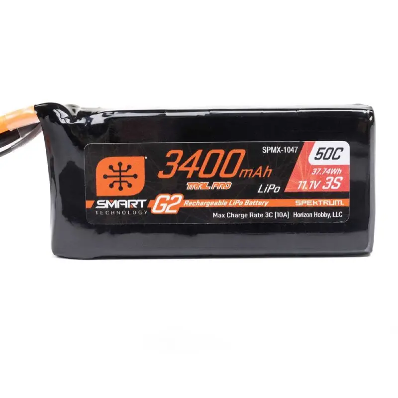 Spektrum Spmx1047 Smart G2 Trail Pro 3400Mah 3S 11.1V 50C Lipo Battery With Ic3 Connector 2