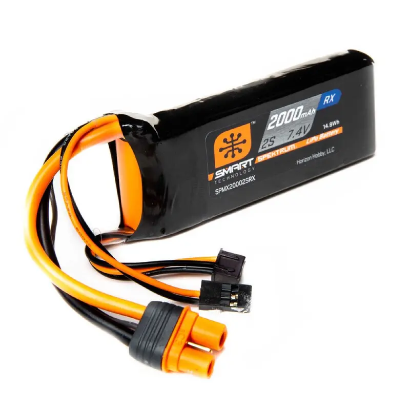 Spektrum Spmx20002srx 2000Mah 2S 7.4V Smart Lipo Receiver Battery With Ic3 Connector 1