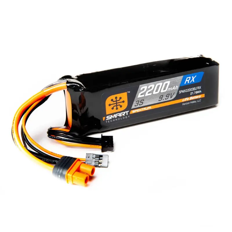 Spektrum Spmx22003slfrx 2200Mah 3S 9.9V Smart Life Ecu Battery With Ic3 Connector 1