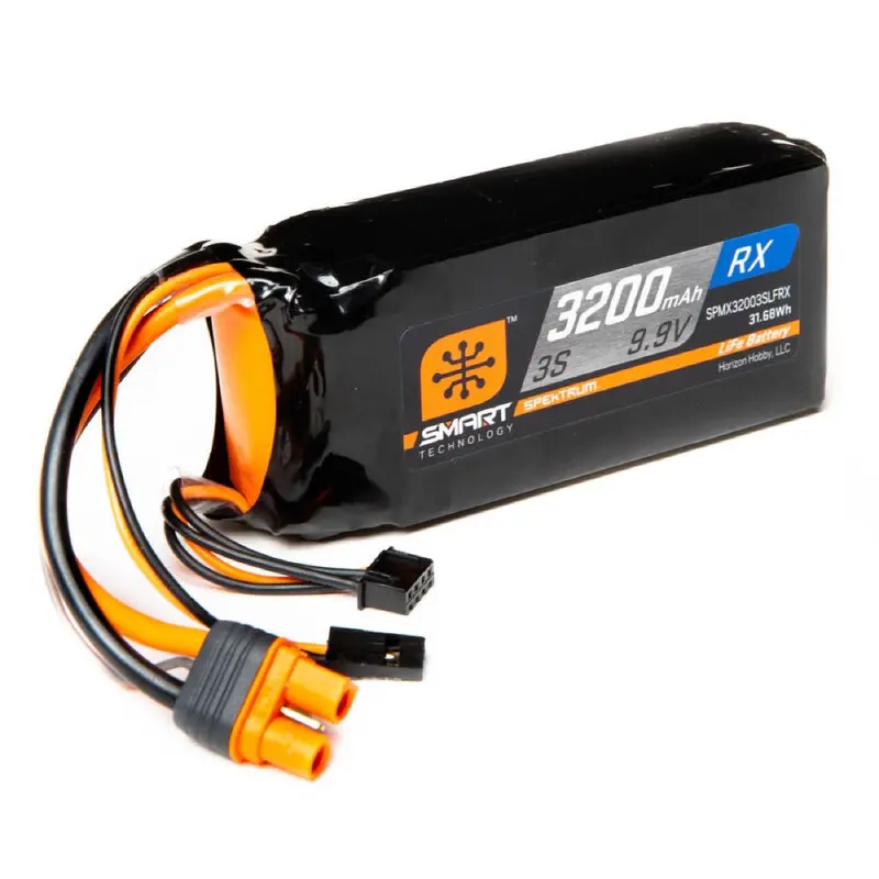 Spektrum Spmx32003slfrx 3200Mah 3S 9.9V Smart Life Ecu Battery With Ic3 Connector 1