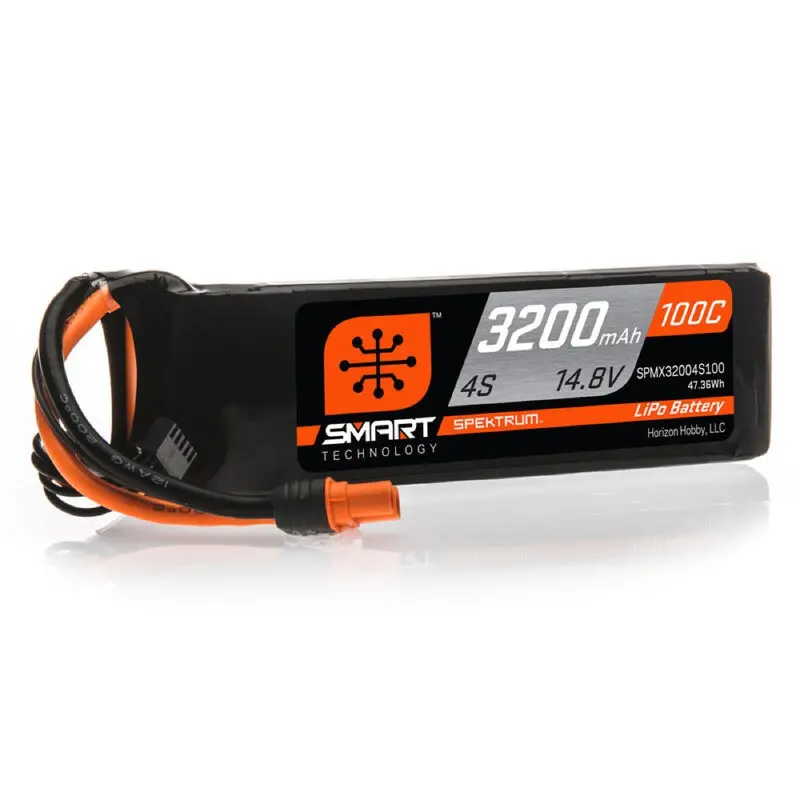 Spektrum Spmx32004s100 3200Mah 4S 14.8V 100C Smart Lipo Battery With Ic3 Connector 1