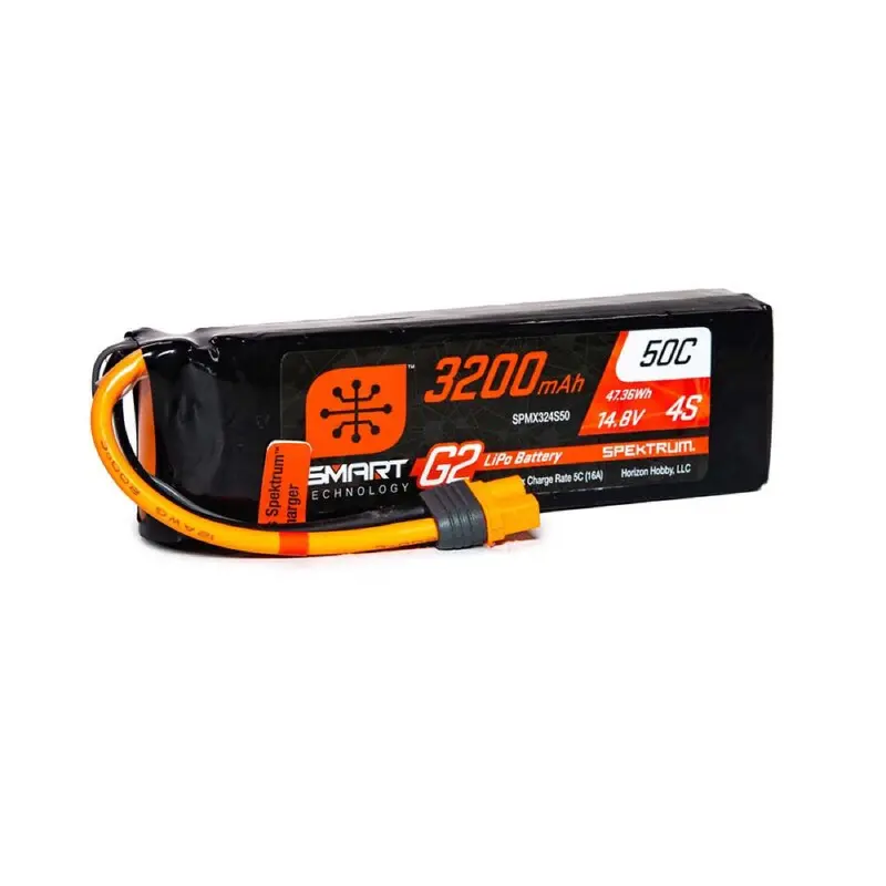 Spektrum Spmx324s50 3200Mah 4S 14.8V 50C Smart G2 Lipo Battery With Ic3 Connector 1