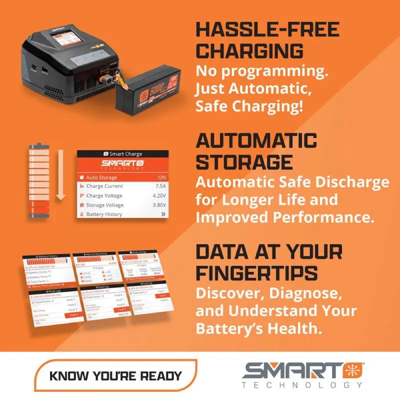 Spektrum Spmx326s100 3200Mah 6S 22.2V 100C Smart G2 Lipo Battery With Ic5 Connector 2