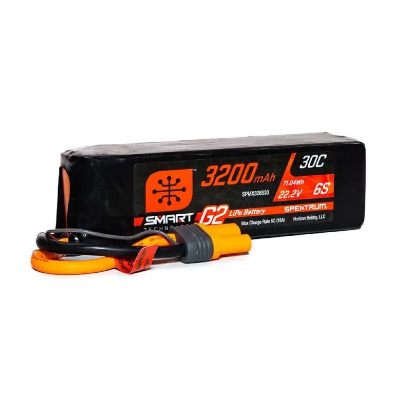 Spektrum Spmx326s30 3200Mah 6S 22.2V 30C Smart G2 Lipo Battery With Ic5 Connector 1