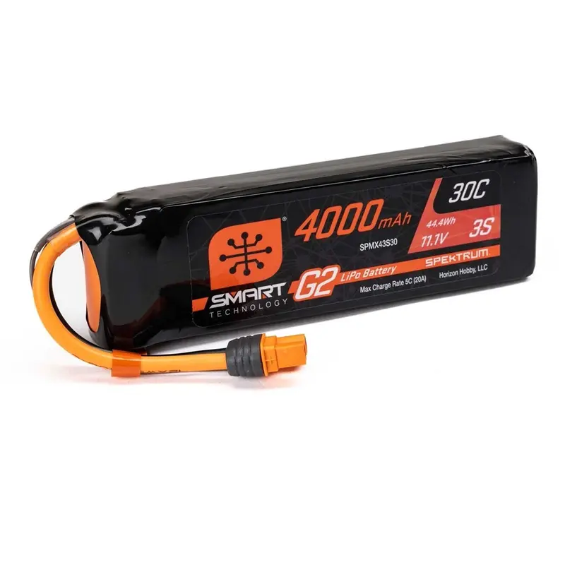 Spektrum Spmx43s30 4000Mah 3S 11.1V 30C Smart G2 Lipo Battery With Ic3 Connector 1