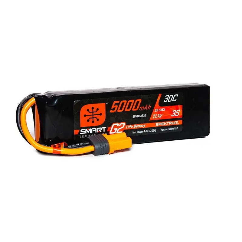 Spektrum Spmx53s30 5000Mah 3S 11.1V 30C Smart G2 Lipo Battery With Ic5 Connector 1