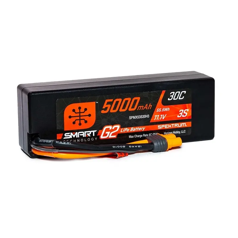 Spektrum Spmx53s30h3 5000Mah 3S 11.1V 30C Smart G2 Hard Case Lipo Battery With Ic3 Connector 1