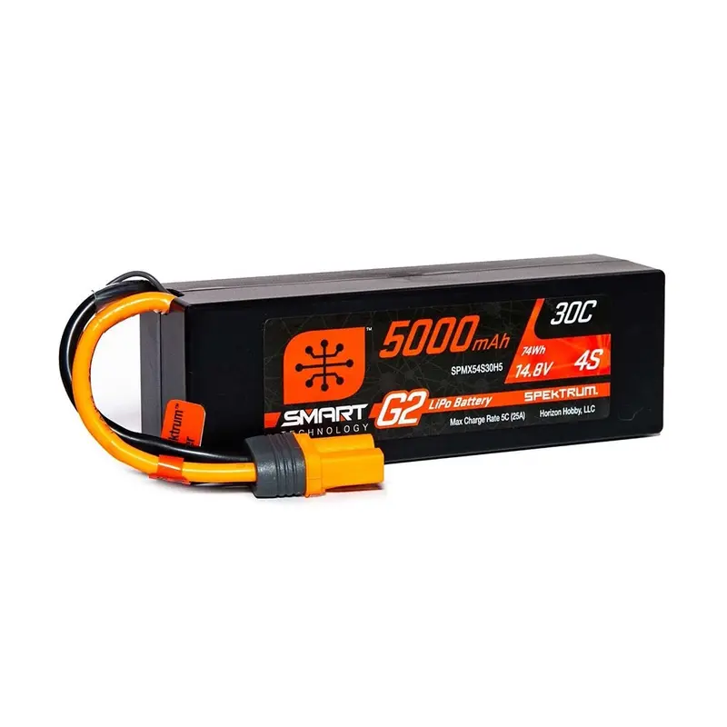 Spektrum Spmx54s30h5 5000Mah 4S 14.8V 30C Smart G2 Hard Case Lipo Battery With Ic5 Connector 1