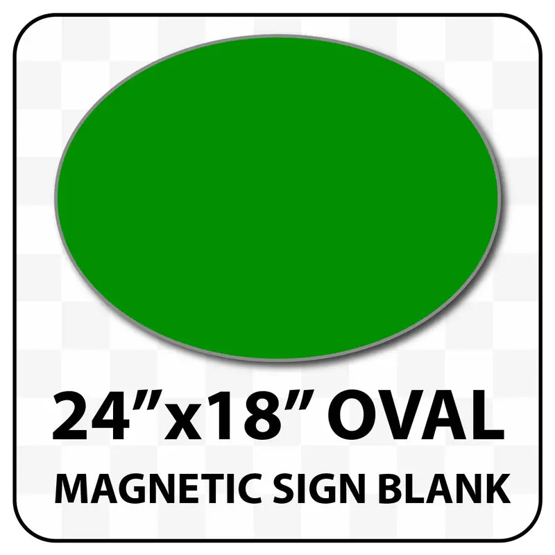 Standard Oval Magnetic Blank – 24″ × 18″, Reflective & Solid Finishes