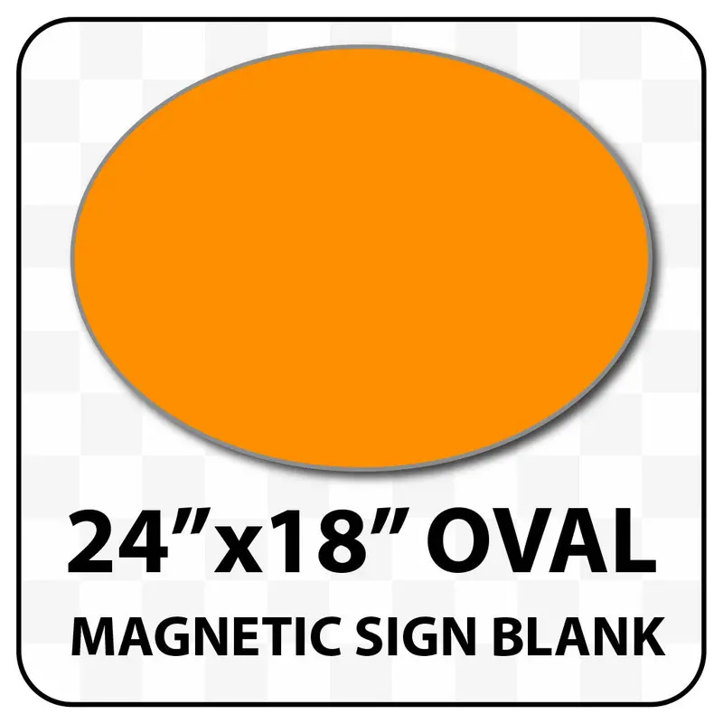 Standard Oval Magnetic Blank – 24″ × 18″, Reflective & Solid Finishes