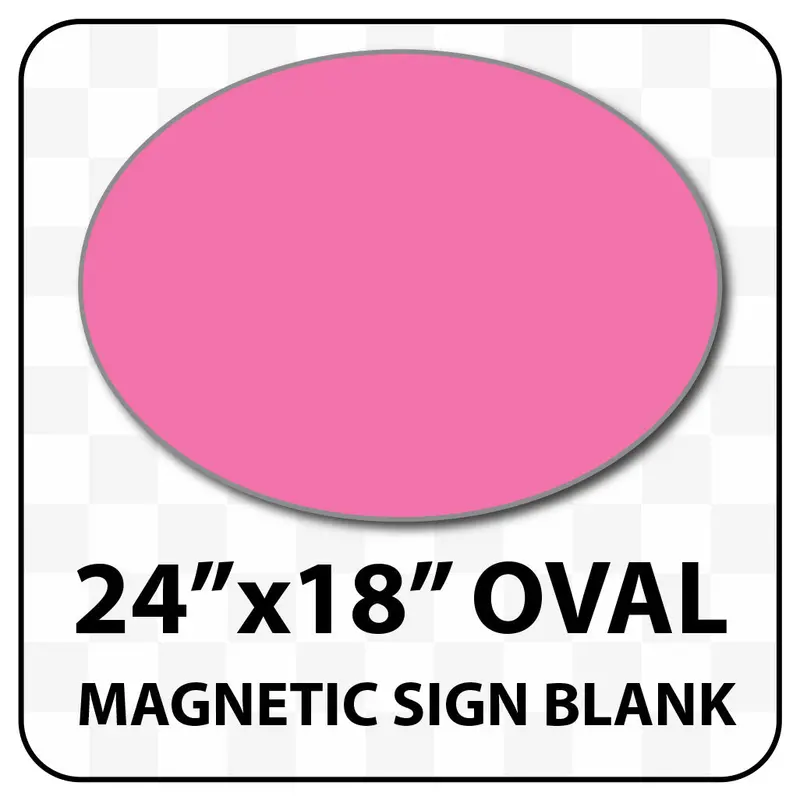 Standard Oval Magnetic Blank – 24″ × 18″, Reflective & Solid Finishes