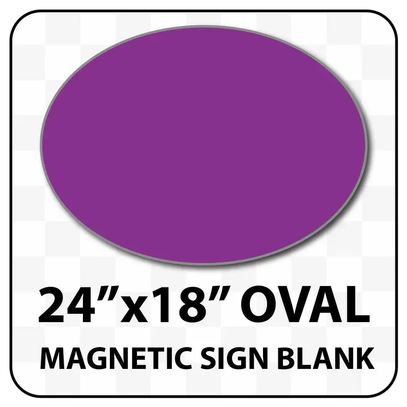 Standard Oval Magnetic Blank – 24″ × 18″, Reflective & Solid Finishes