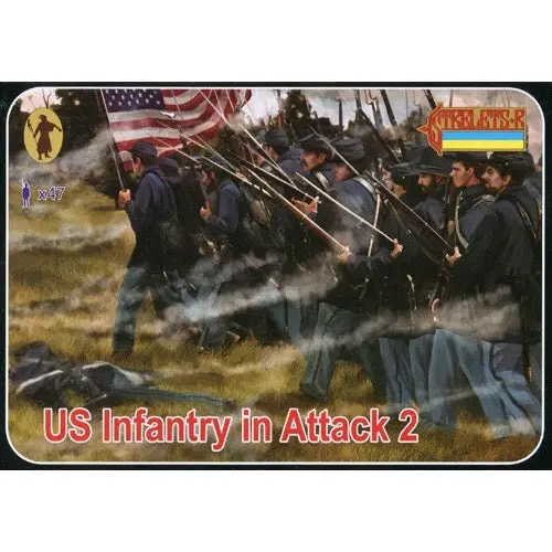 Strelets 153 1/72 American Civil War Us Infantry In Attack 2 (Re-Issue) 1