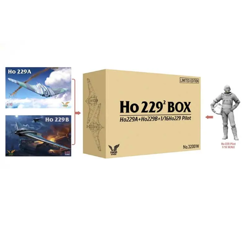 Takom 32001W 1/32 Ho 229 Box 2 Ho229a+Ho229b+1/16Ho229 Pilot-Limited 1