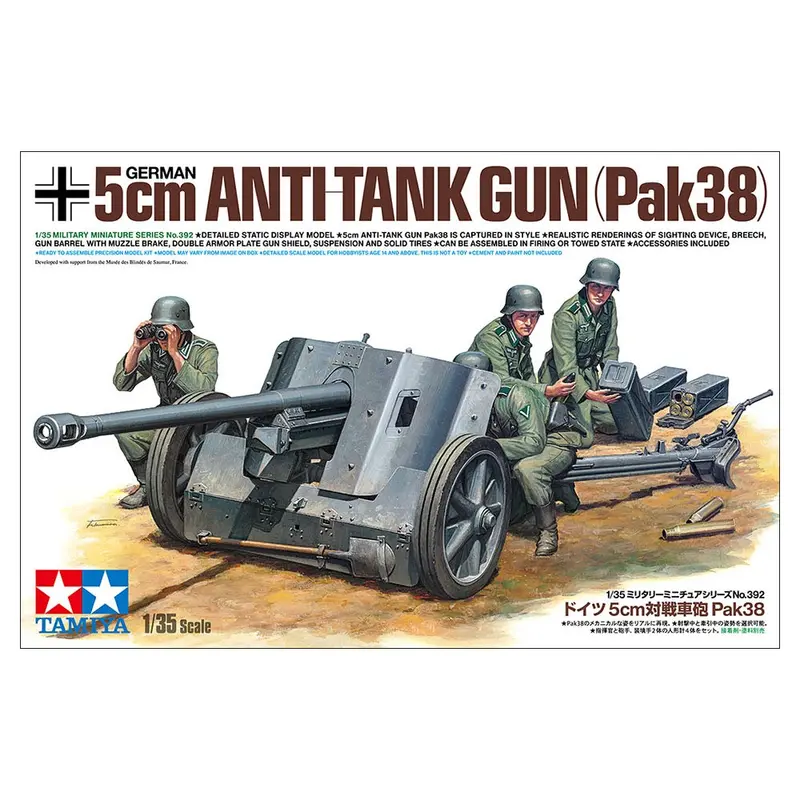 Tamiya 35392 1/35 German 5Cm Anti-Tank Gun Pak38 1