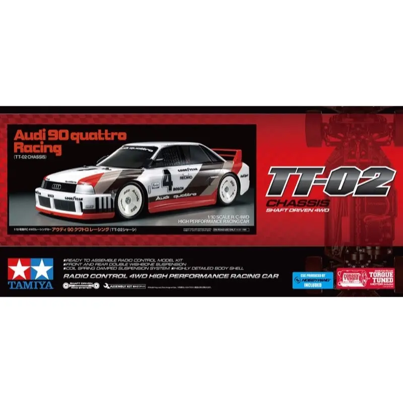 Tamiya 58744 1/10 Audi 90 Quattro Tt-02 Rc Car Kit 1