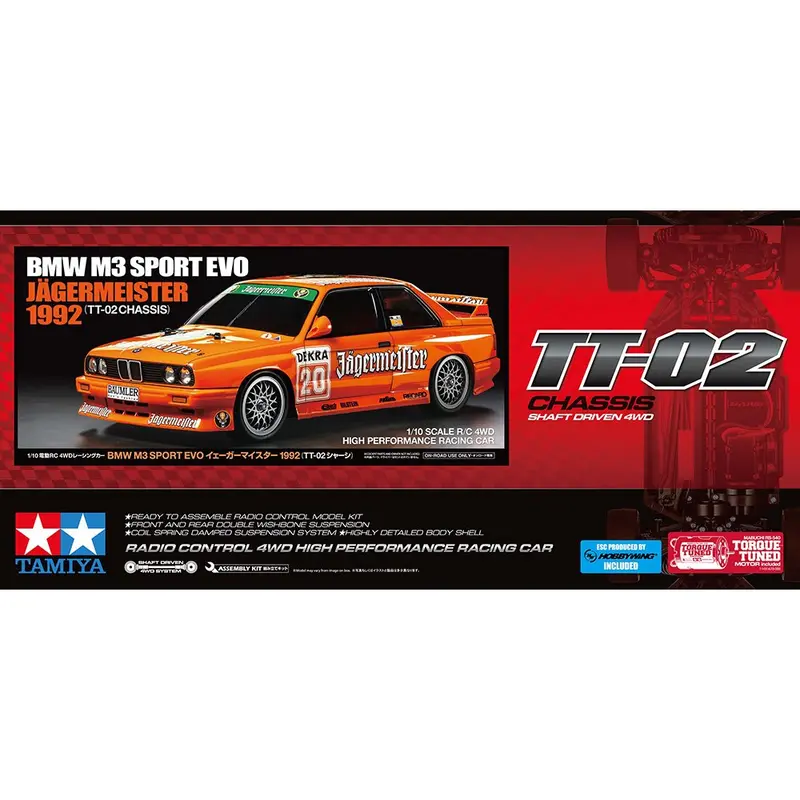 Tamiya 58760 1/10 1992 Bmw M3 Sport Evo Jägermeister Rc Car Kit (Tt-02) 1