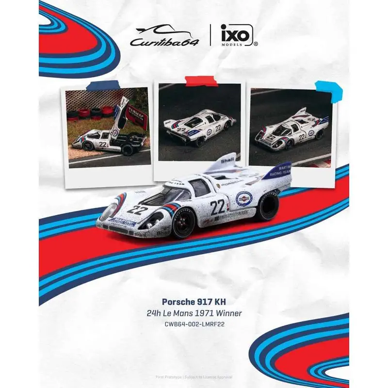 Tarmac Works Cwb64-002-Lmrf22 1/64 Porsche 917 Kh 24H Le Mans 1971 Winner #22 1