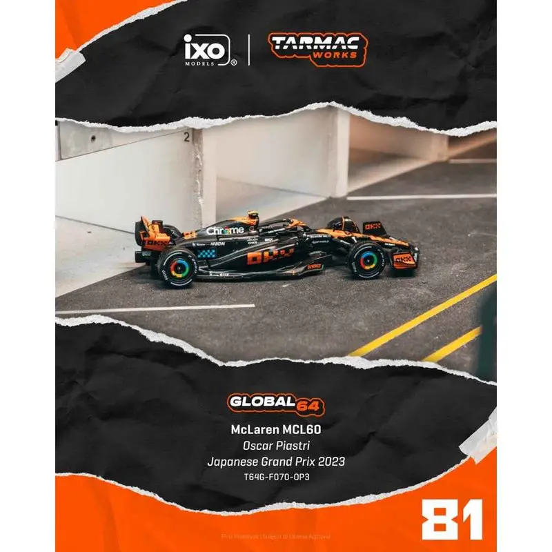 Tarmac Works T64g-F070-Op3 1/64 Mclaren Mcl60 Japanese Grand Prix 2023 Oscar Piastri 1
