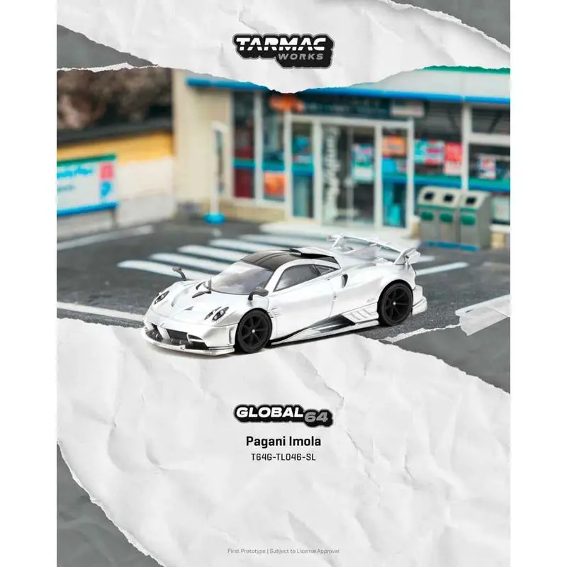 Tarmac Works T64g-Tl046-Sl 1/64 Pagani Imola Matt Silver 1