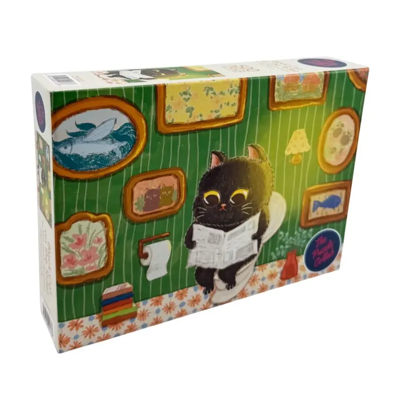 The Puzzle Collab Black Cat On The Toilet 500 Piece Puzzle 1