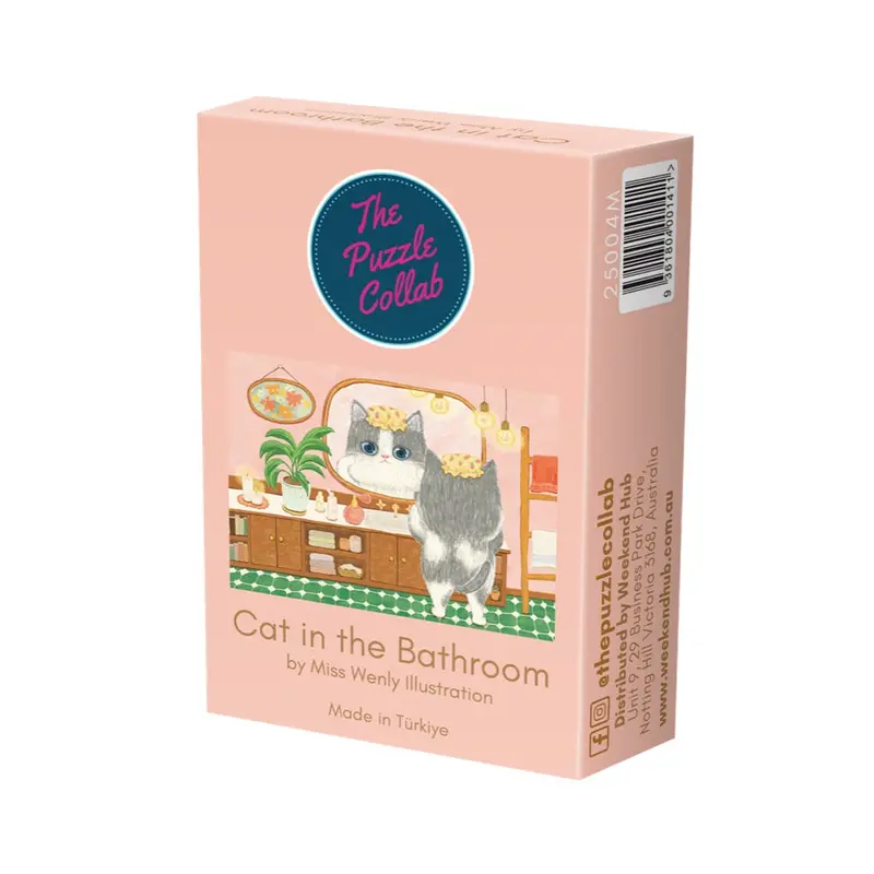 The Puzzle Collab Cat In The Bathroom 99 Piece Micro Puzzle 1