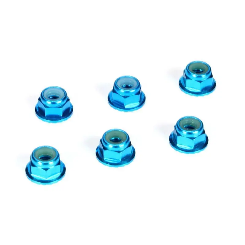 Tlr Tlr336001 4Mm Aluminum Serrated Lock Nuts Blue (6) 1