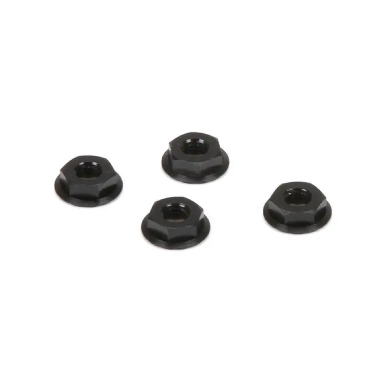 Tlr Tlr336003 M4 Aluminium Serrated Nuts Low Profile Black 4Pcs 22 5.0 22X-4 1