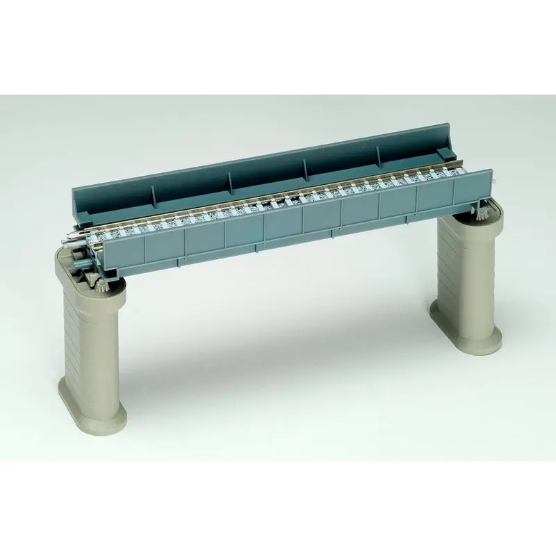 Tomix 3027 N 1 Track Through Girder Pc Bridge W/Piers 140Mm Long - Blue 1