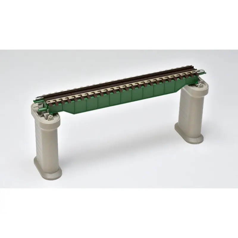 Tomix 3256 N Deck Girder Bridge S140 Green With 2 X Brick Bridge Support 1