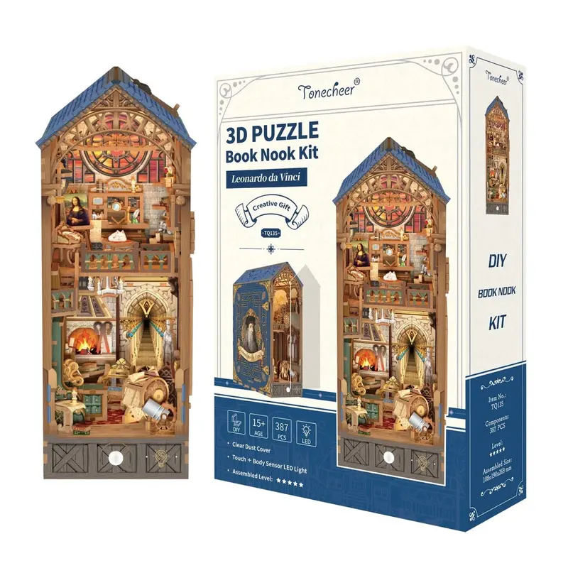 Tonecheer Leonardo Da Vinci Book Nook 1