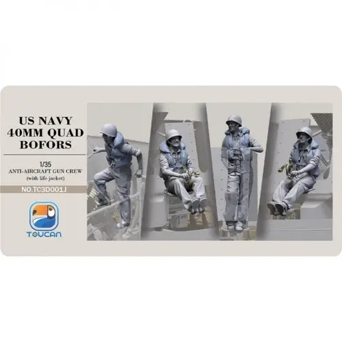 Toucan Tc3d001j 1/35 Anti-Aircraft Gun Crew With Life Jacket 1