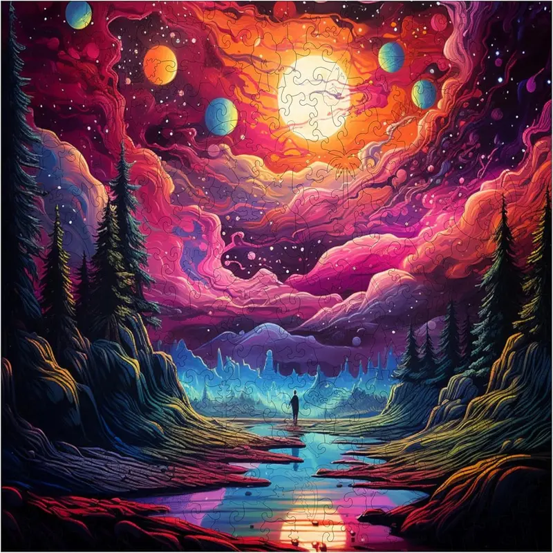 Trippy Puzzle Co Cosmic Canvas 300Pc Wooden Jigsaw Puzzle 1