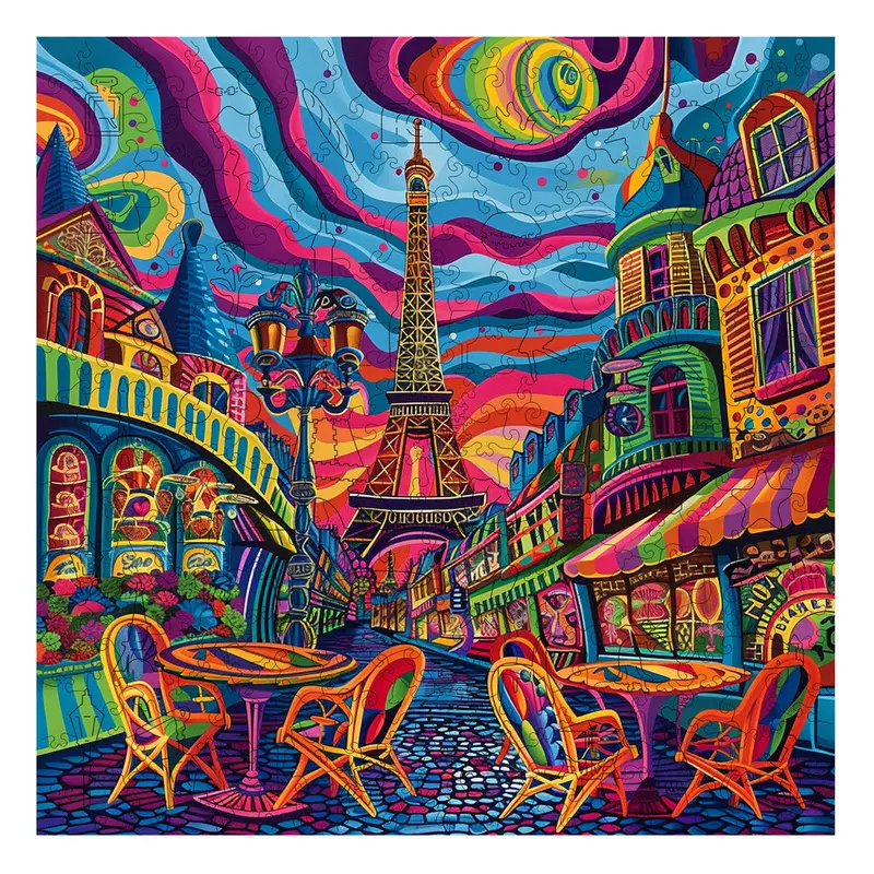 Trippy Puzzle Co Parisian Prism 300Pc Wooden Jigsaw Puzzle 1