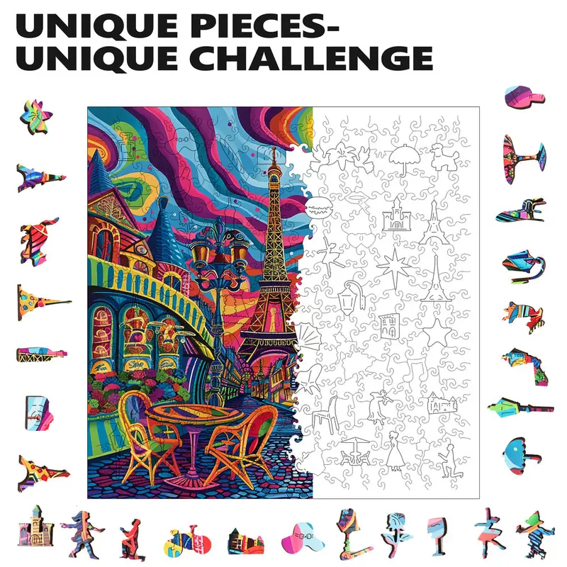 Trippy Puzzle Co Parisian Prism 300Pc Wooden Jigsaw Puzzle 2
