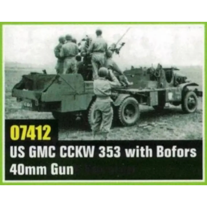 Trumpeter 07412 1/72 Us Gmc Cckw 353 With Mounted 40Mm Bofors Gun 1
