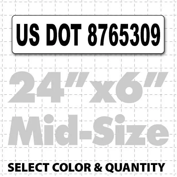 Us Dot Number Magnetic Sign 24" X 6" 1