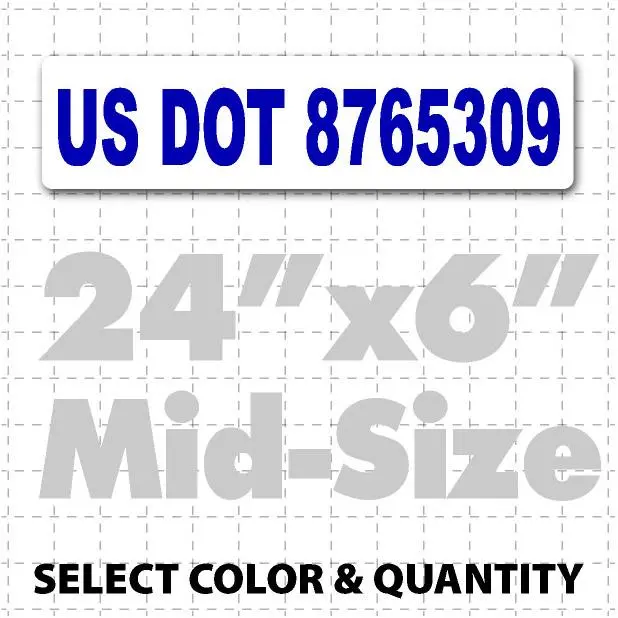 Us Dot Number Magnetic Sign 24" X 6" 3