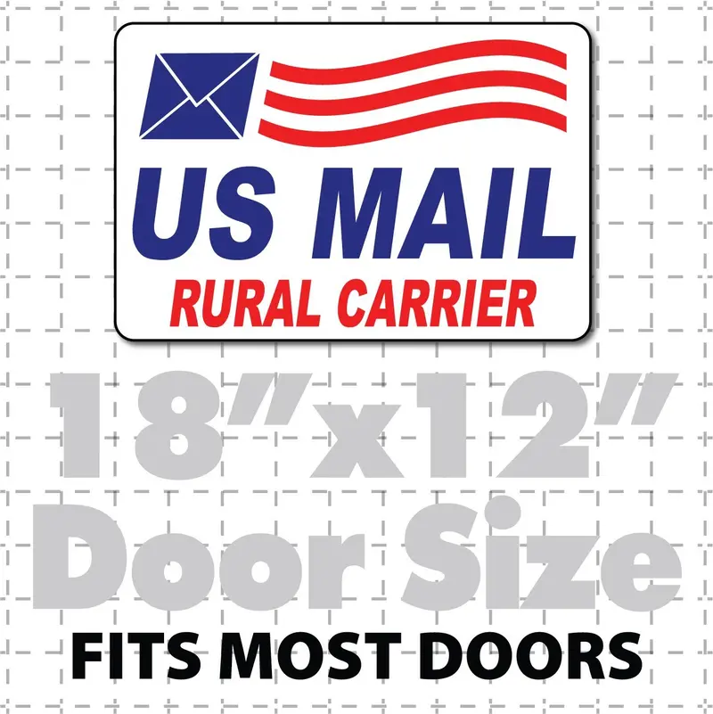 Us Mail Rural Carrier Magnetic Sign For Postal Workers 18X12" With Envelope Waving Flag 1