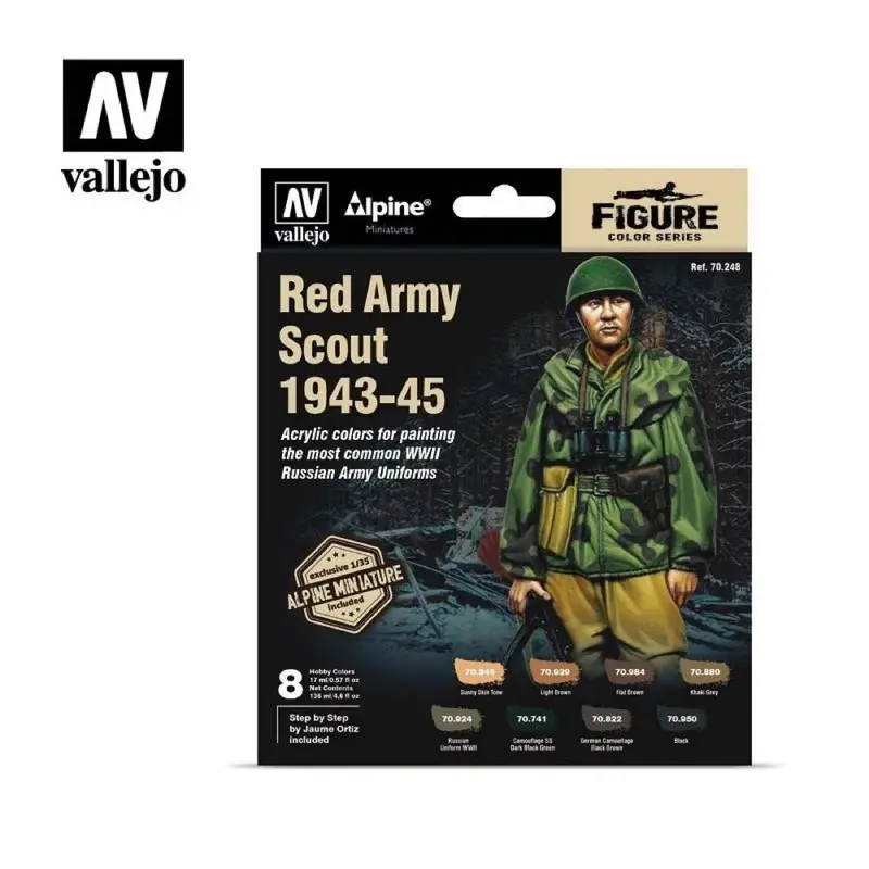 Vallejo 70248 Model Colour Alpine Red Army Scount 1943-45 Acrylic Paint Set 1